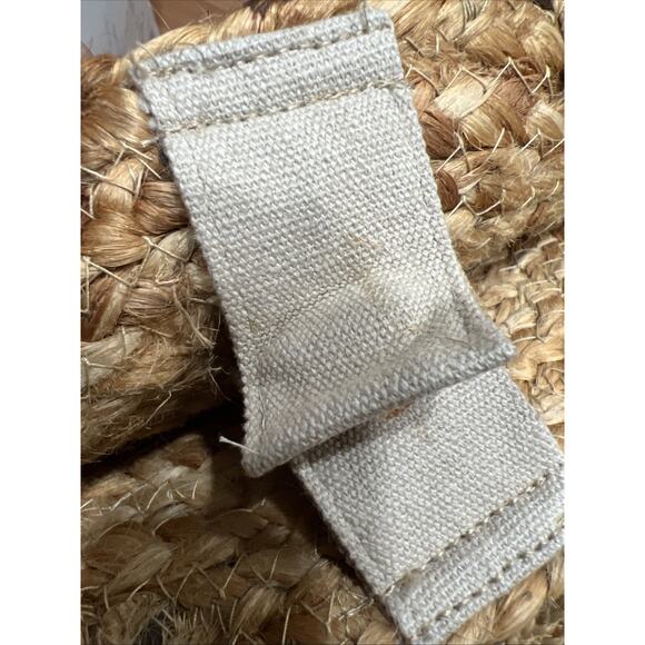 Chloe & Lex Round Woven Jute Tote Shoulder Bag Boho Vacation Summer Beach NWT - Picture 8 of 11